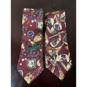 2 TIES Pierre Cardin and JHM Sports Golf themed ties